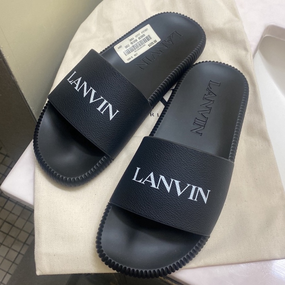 LANVIN Black White Rubber Slide Sandals Unisex M EU 40 - FITS W9